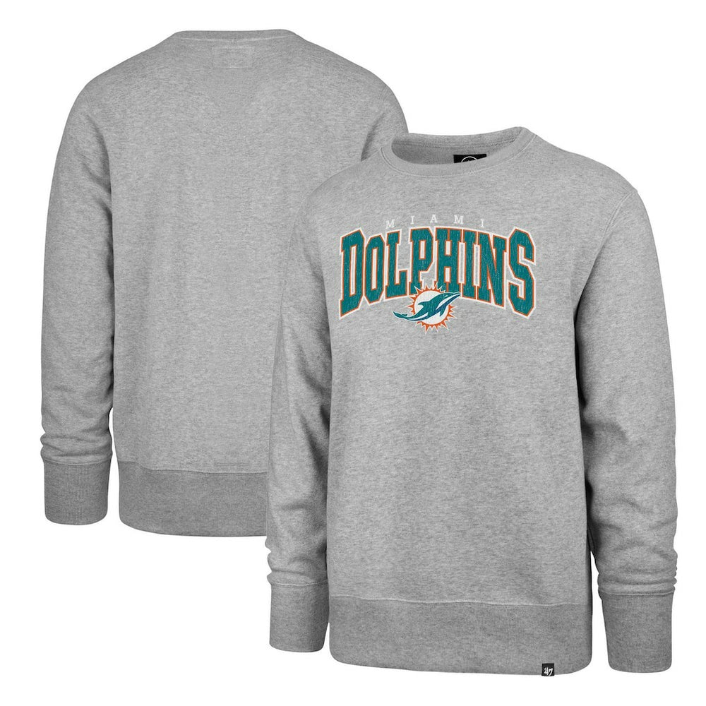 Miami Dolphins '47 Varsity Block Headline Pullover Sweatshirt - Gray - 47 brand
