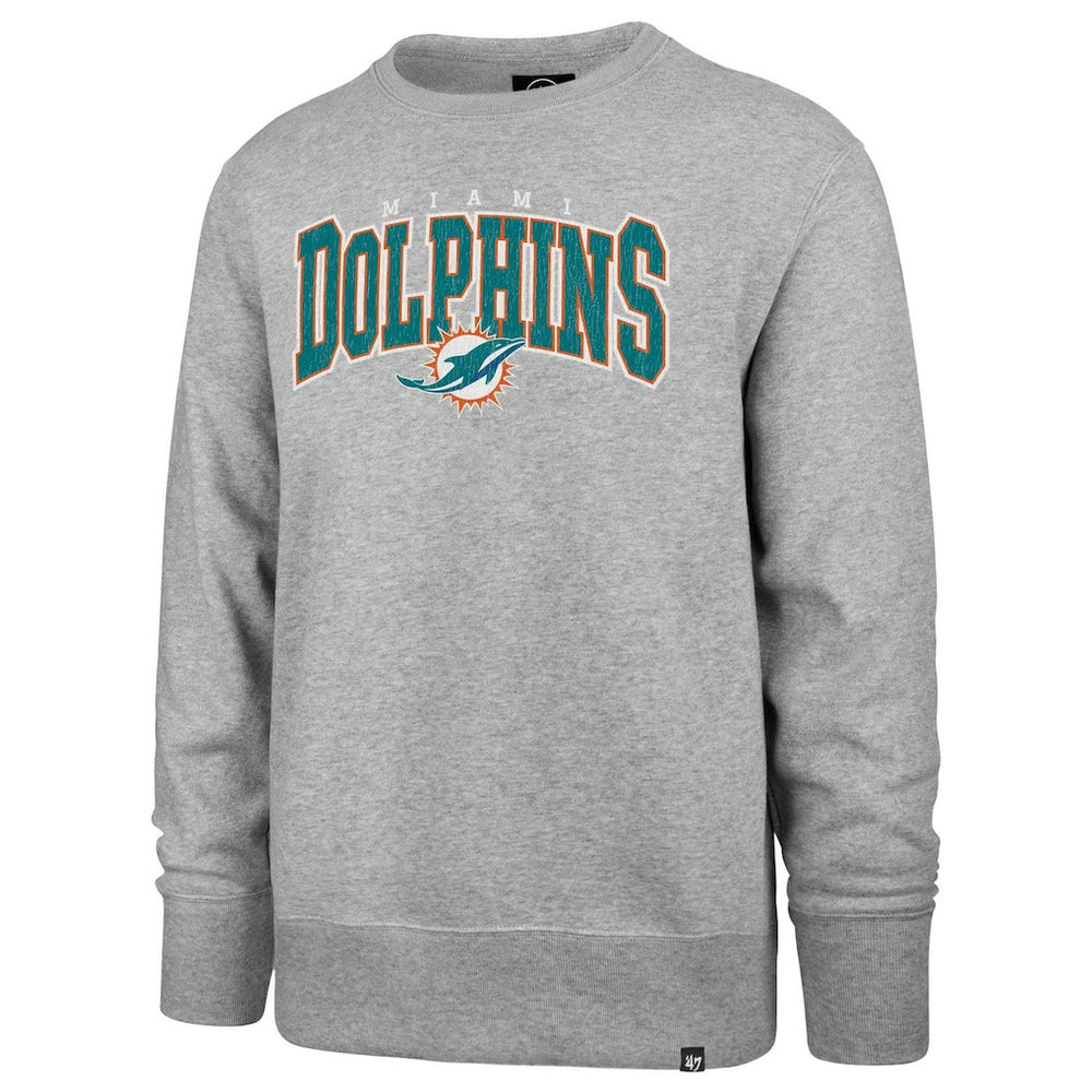 Miami Dolphins '47 Varsity Block Headline Pullover Sweatshirt - Gray - 47 brand