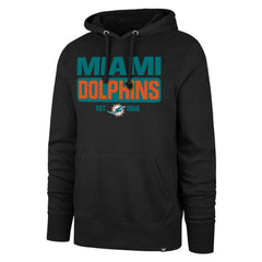 Miami Dolphins '47 Box Out Headline Pullover Hoodie - Black - 47 brand