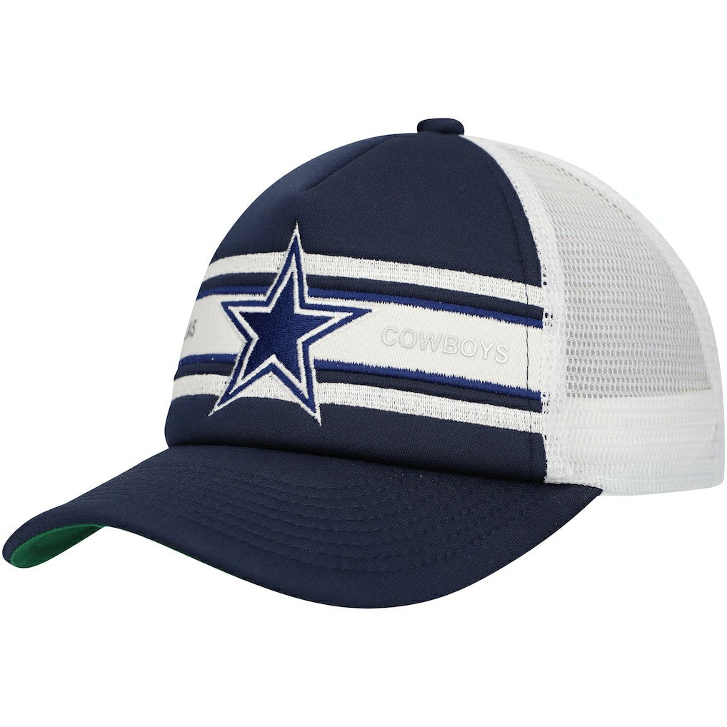 Dallas Cowboys Youth Stripe Trucker Adjustable Hat - Navy - Mitchell & Ness