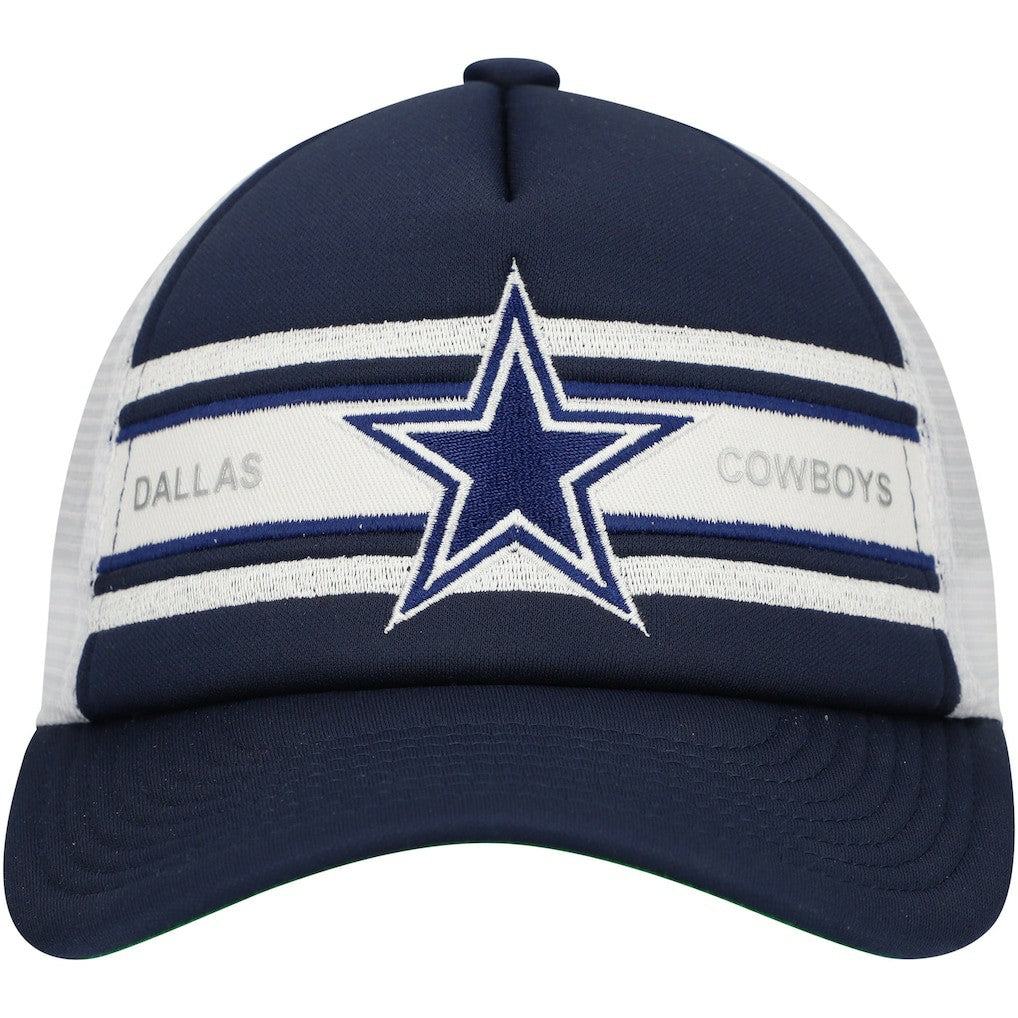 Dallas Cowboys Youth Stripe Trucker Adjustable Hat - Navy - Mitchell & Ness