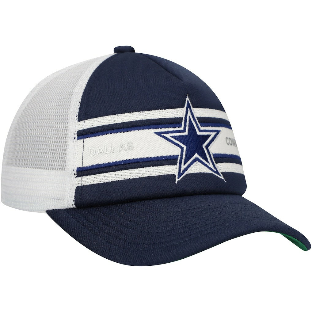 Dallas Cowboys Youth Stripe Trucker Adjustable Hat - Navy - Mitchell & Ness