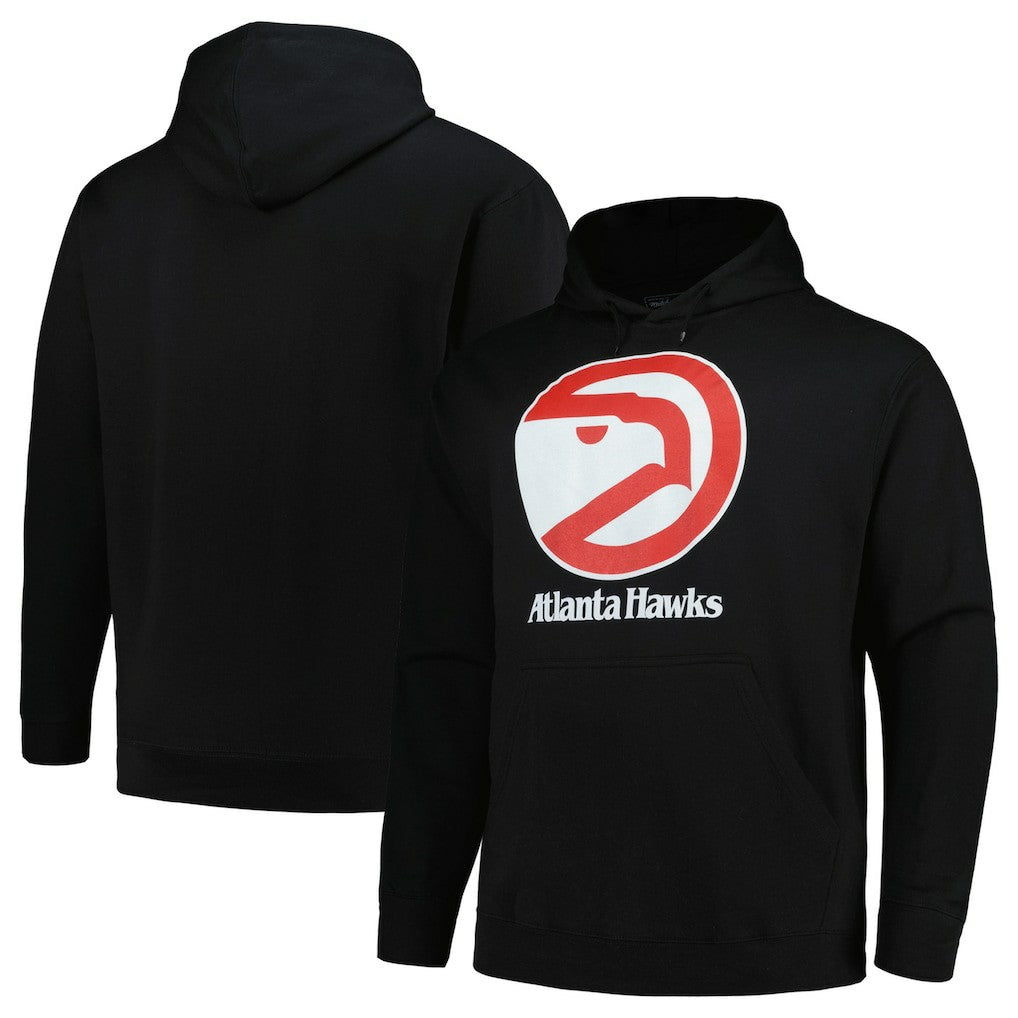 Mitchell & Ness Atlanta Hawks Hardwood Classics Big & Tall Pullover Hoodie Black