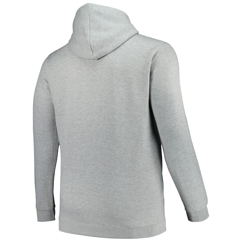 Mitchell & Ness Charlotte Hornets Hardwood Classics Big & Tall Pullover Hoodie Heather Gray