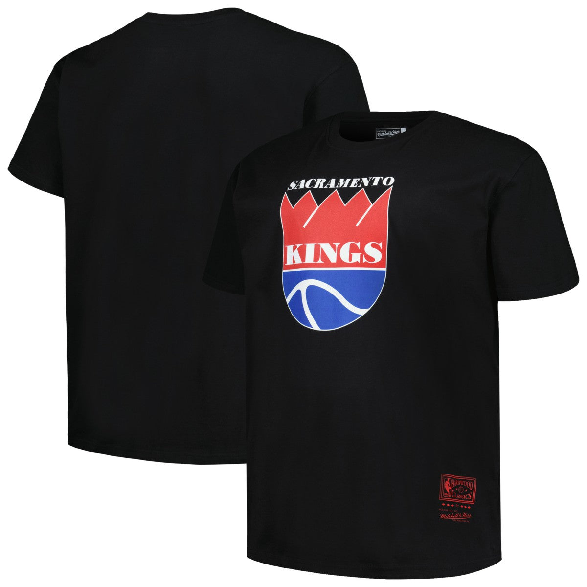 Mitchell & Ness Sacramento Kings Big & Tall Hardwood Classics Vintage Logo T-Shirt Black