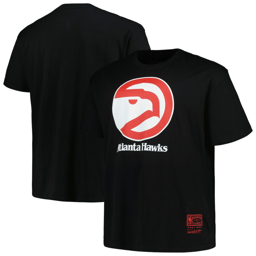 Mitchell & Ness Atlanta Hawks Big & Tall Hardwood Classics Vintage Logo T-Shirt Black