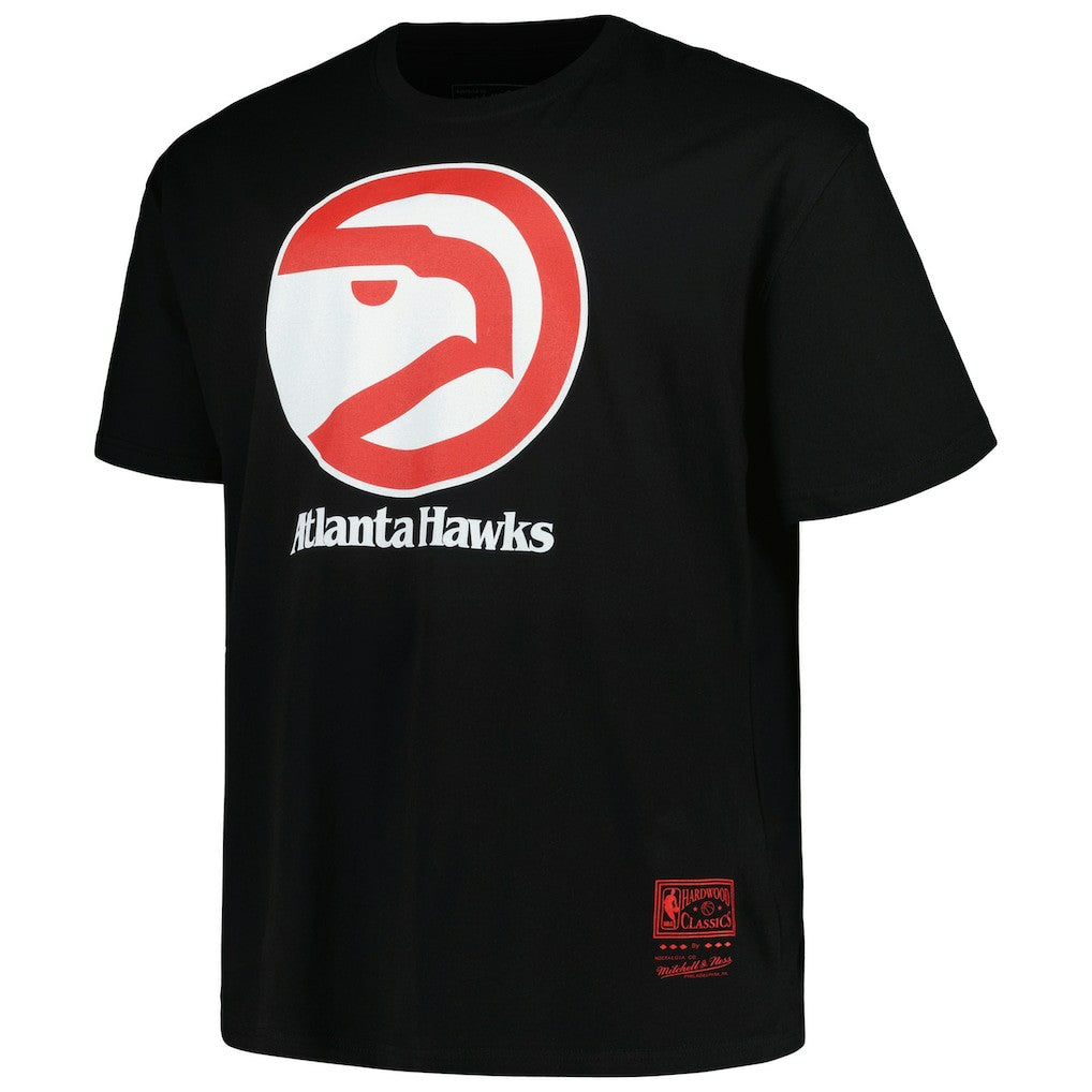 Mitchell & Ness Atlanta Hawks Big & Tall Hardwood Classics Vintage Logo T-Shirt Black