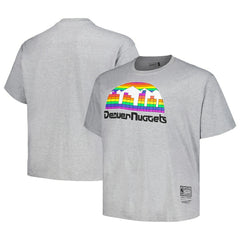 Mitchell & Ness Denver Nuggets Big & Tall Hardwood Classics Vintage Logo T-Shirt Heather Gray