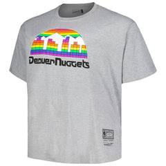 Mitchell & Ness Denver Nuggets Big & Tall Hardwood Classics Vintage Logo T-Shirt Heather Gray
