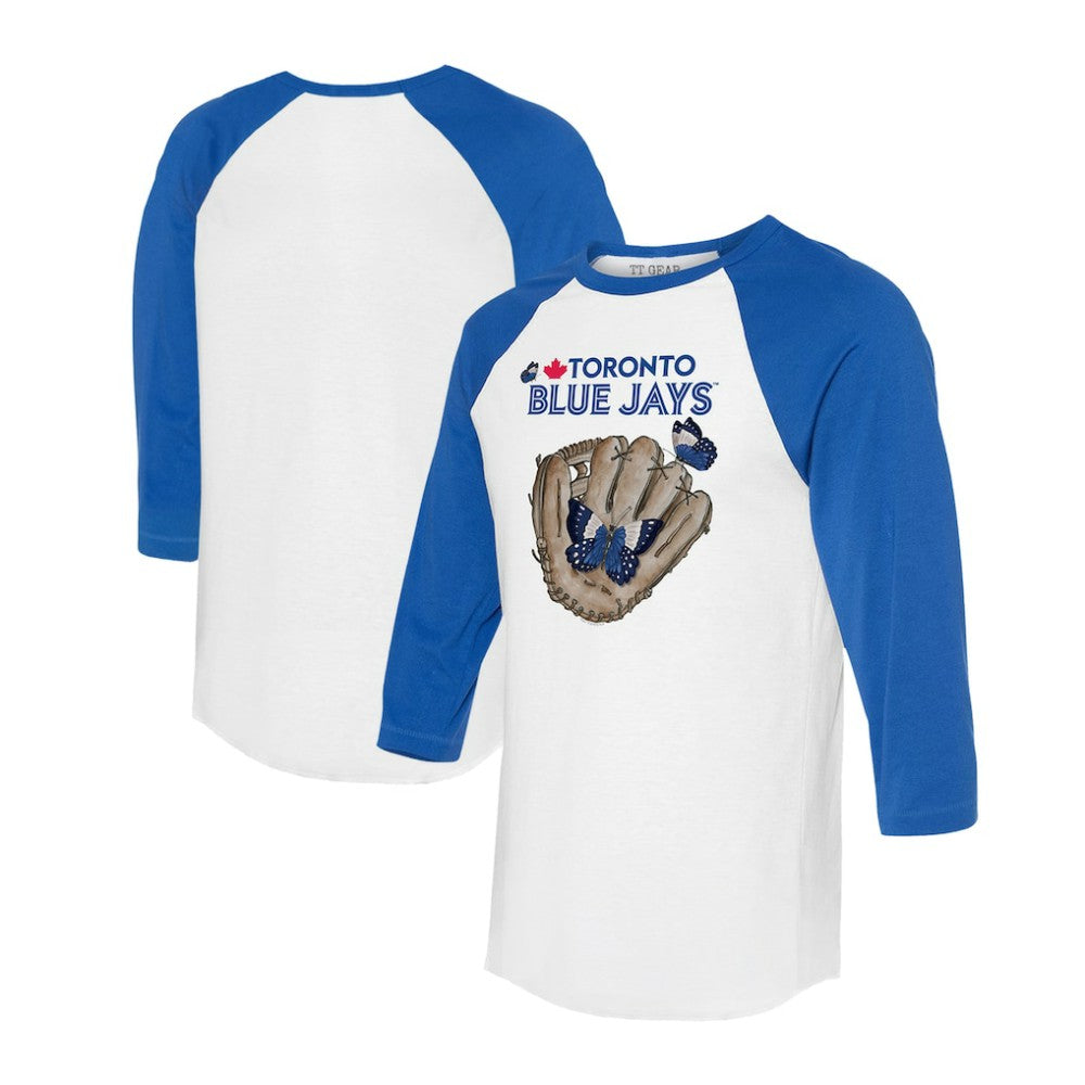 Toronto Blue Jays Tiny Turnip Unisex Butterfly Glove 3/4-Sleeve Raglan T-Shirt Near Me