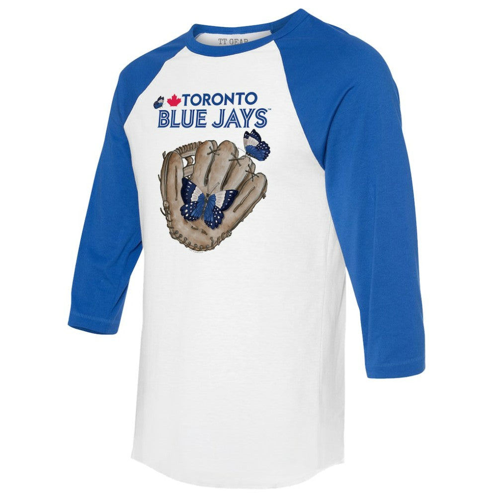 Toronto Blue Jays Tiny Turnip Unisex Butterfly Glove 3/4-Sleeve Raglan T-Shirt Near Me