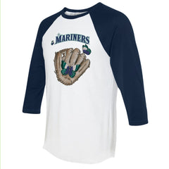 Seattle Mariners Tiny Turnip Unisex Butterfly Glove 3/4-Sleeve Raglan T-Shirt for sale