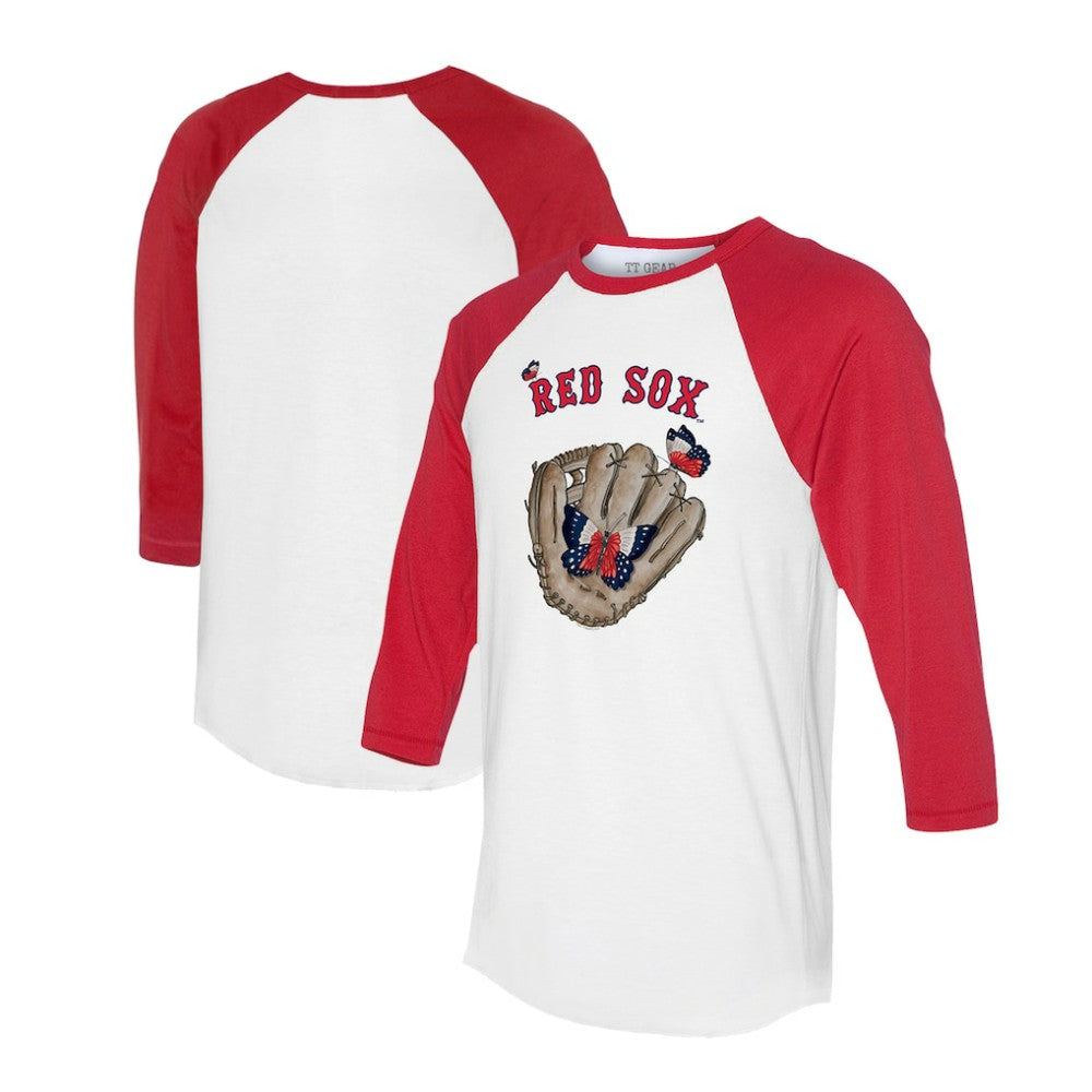 Boston Red Sox Tiny Turnip Unisex Butterfly Glove 3/4-Sleeve Raglan T-Shirt Outlet