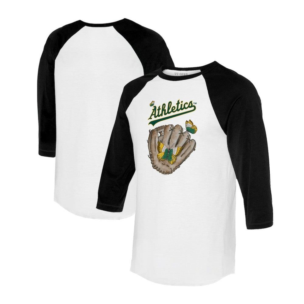 Athletics Tiny Turnip Unisex Butterfly Glove 3/4-Sleeve Raglan T-Shirt Sale