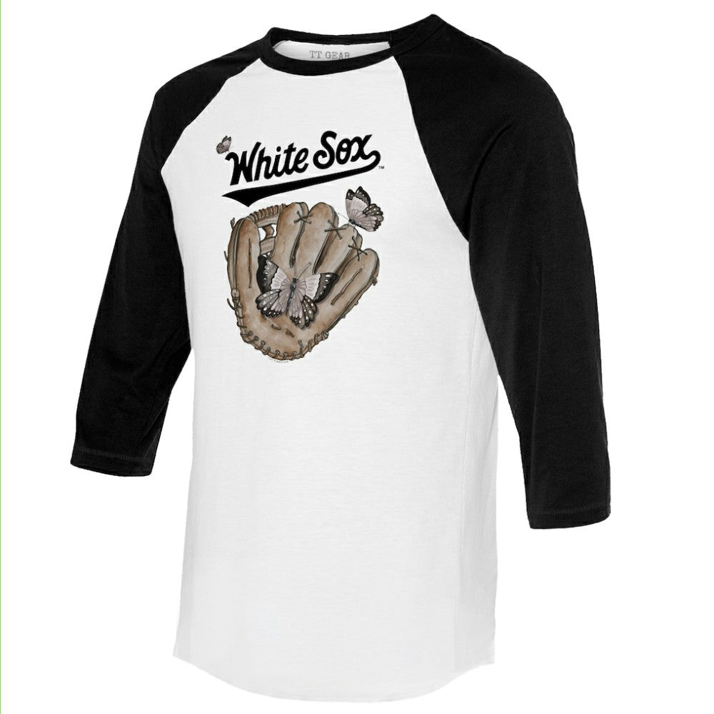 Chicago White Sox Tiny Turnip Unisex Butterfly Glove 3/4-Sleeve Raglan T-Shirt for sale