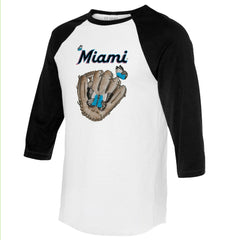 Miami Marlins Tiny Turnip Unisex Butterfly Glove 3/4-Sleeve Raglan T-Shirt Near Me