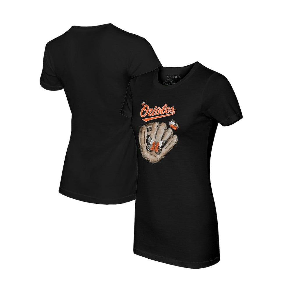 Baltimore Orioles Tiny Turnip Women's Butterfly Glove T-Shirt Discount