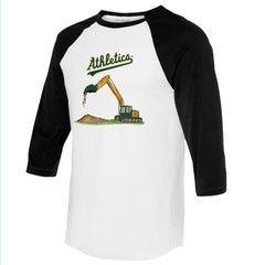 Athletics Tiny Turnip Unisex Excavator 3/4-Sleeve Raglan T-Shirt for sale