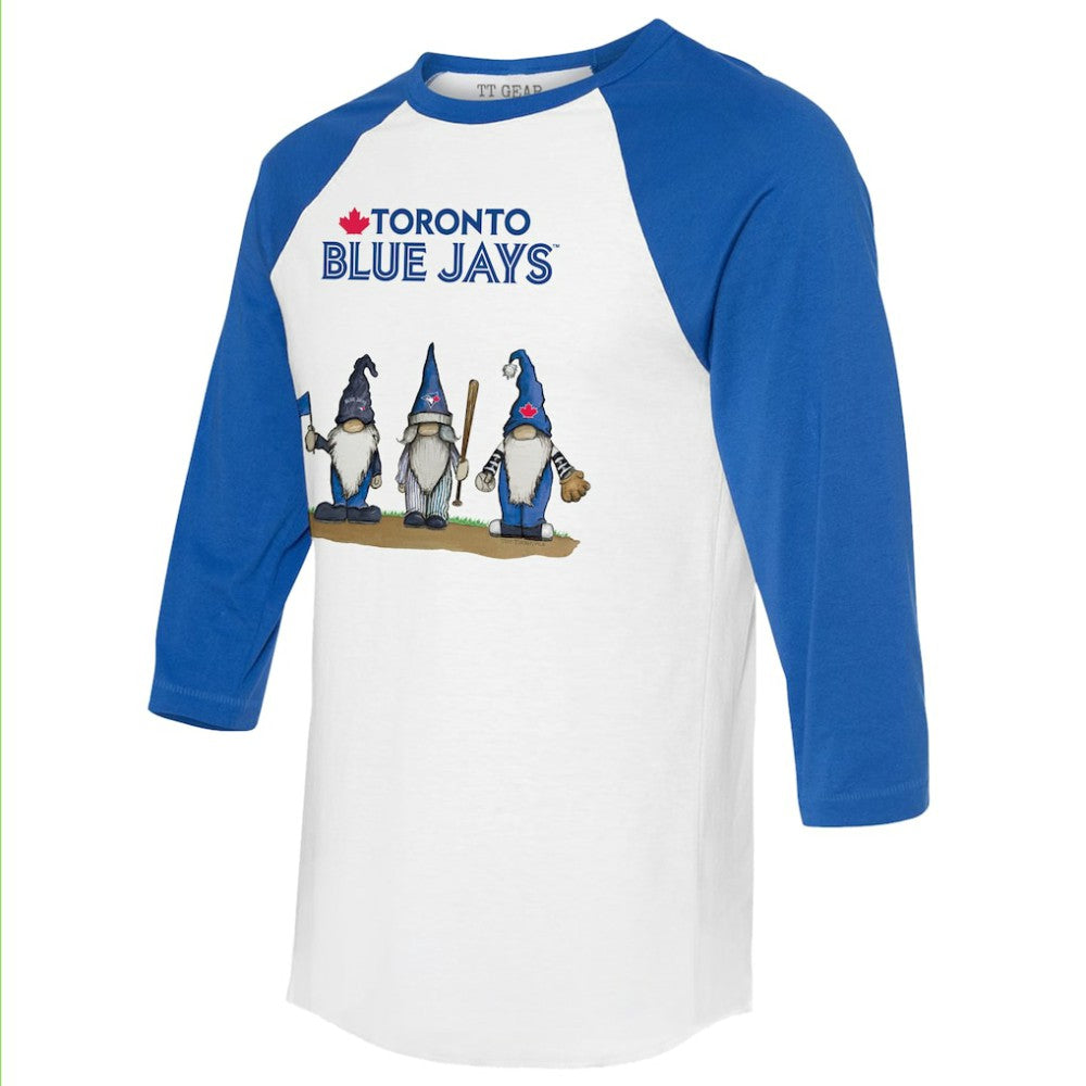 Toronto Blue Jays Tiny Turnip Unisex Gnomes 3/4-Sleeve Raglan T-Shirt Outlet
