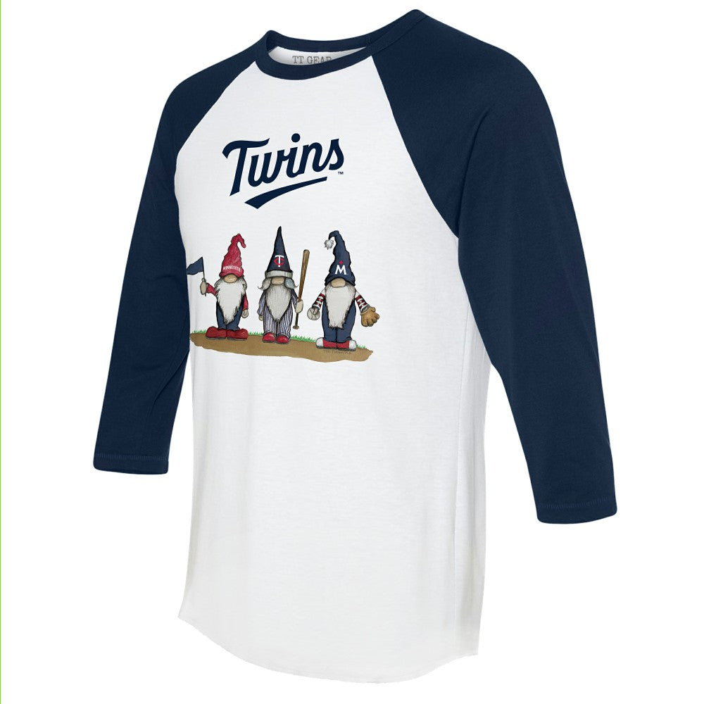 Minnesota Twins Tiny Turnip Unisex Gnomes 3/4-Sleeve Raglan T-Shirt Outlet