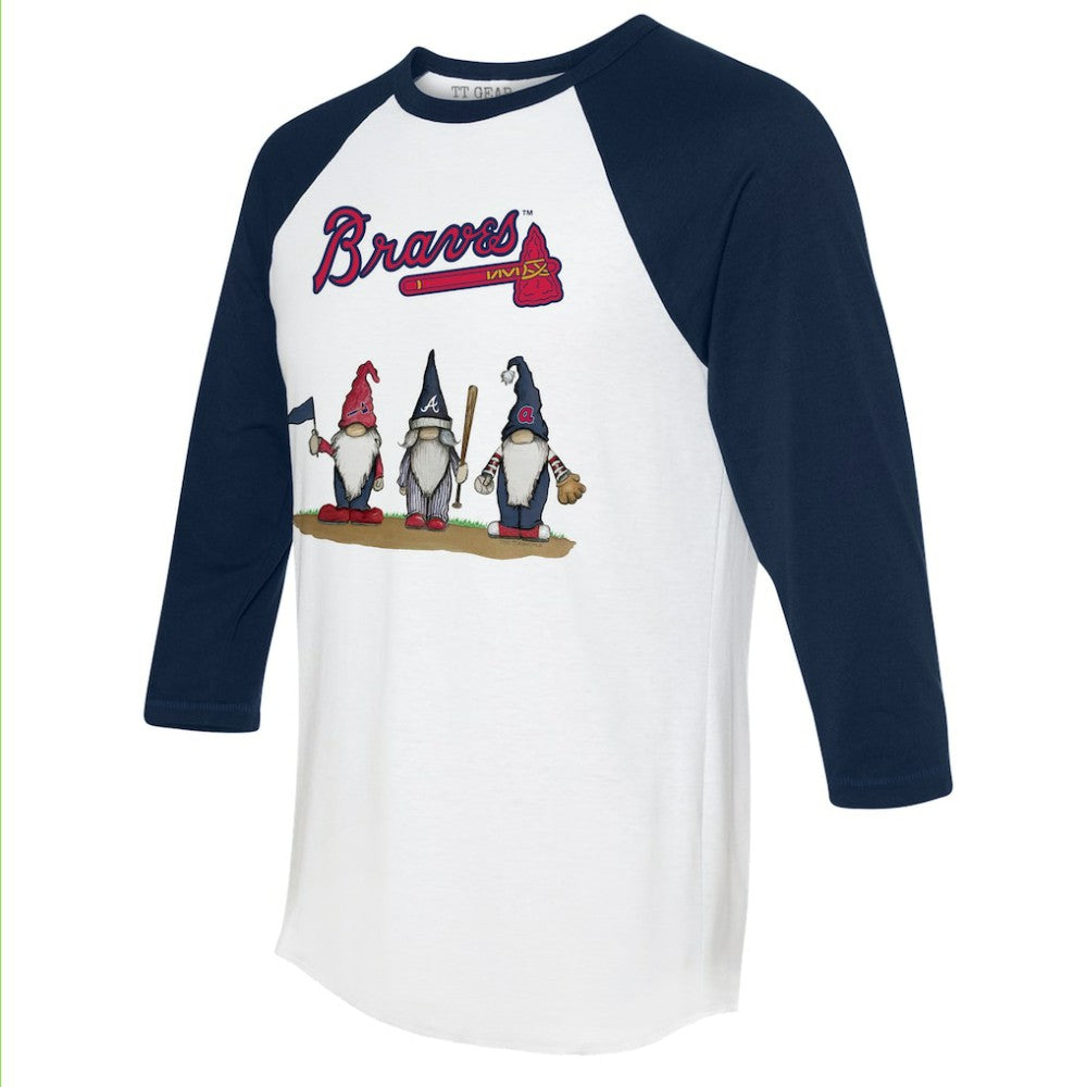 Atlanta Braves Tiny Turnip Unisex Gnomes 3/4-Sleeve Raglan T-Shirt Online