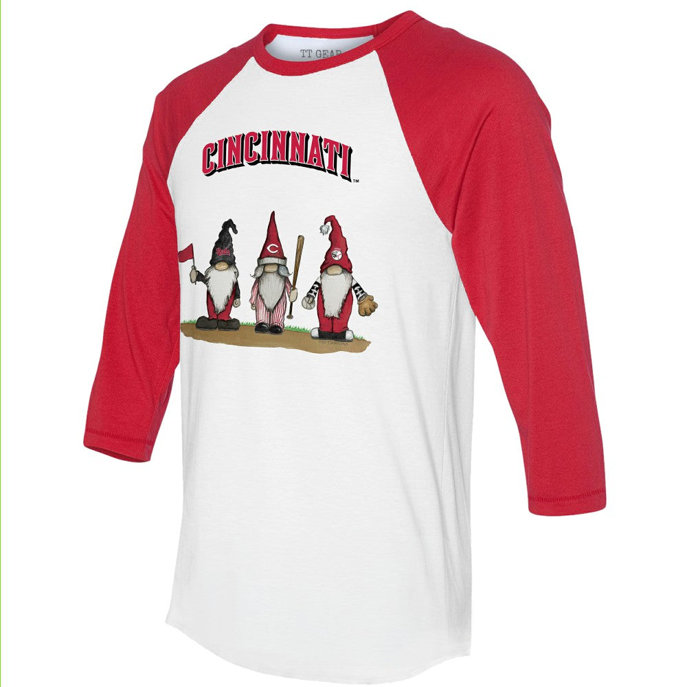 Cincinnati Reds Tiny Turnip Unisex Gnomes 3/4-Sleeve Raglan T-Shirt Discount