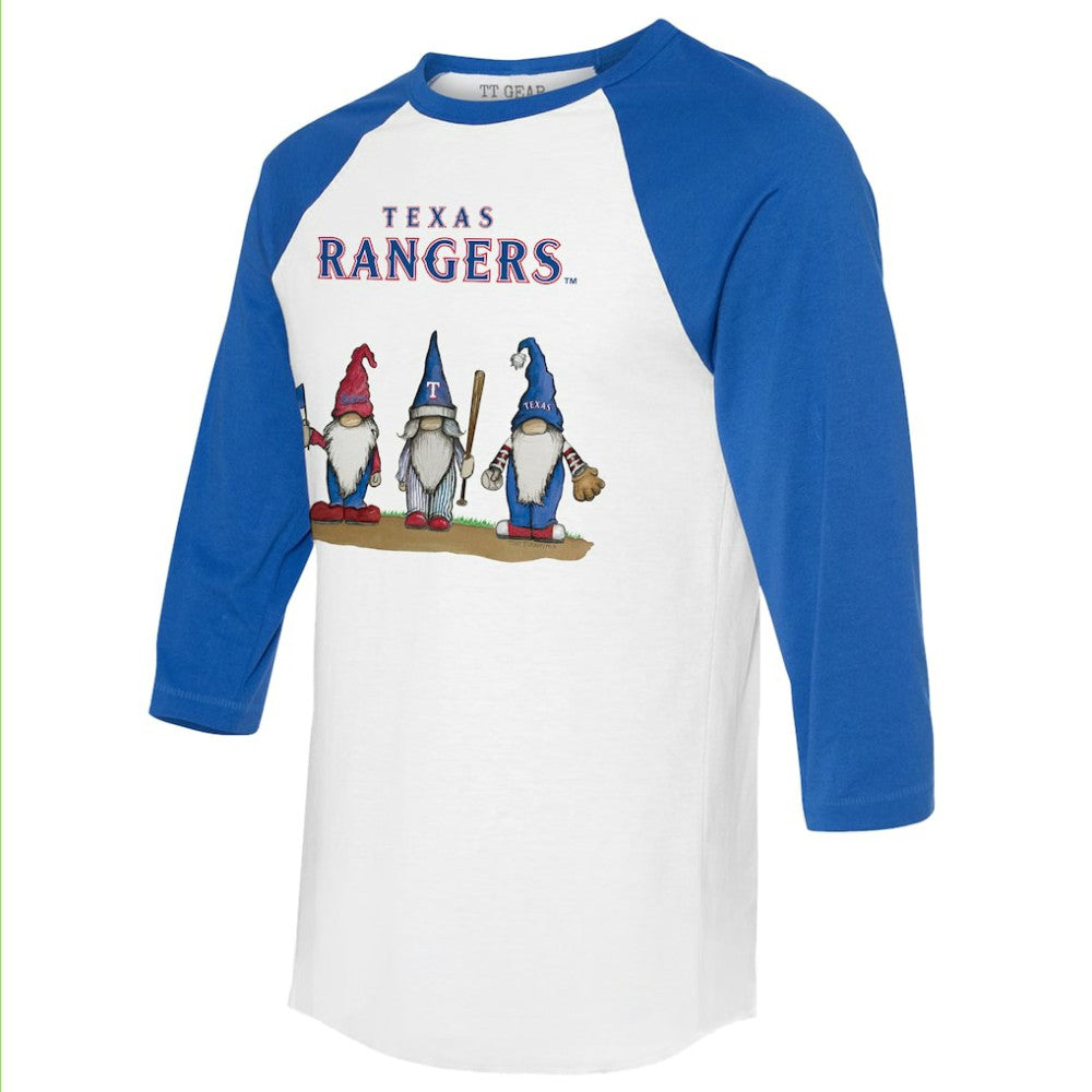 Texas Rangers Tiny Turnip Unisex Gnomes 3/4-Sleeve Raglan T-Shirt Near Me