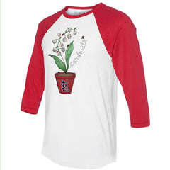 St. Louis Cardinals Tiny Turnip Unisex Lilies & Ladybugs 3/4-Sleeve Raglan T-Shirt Outlet