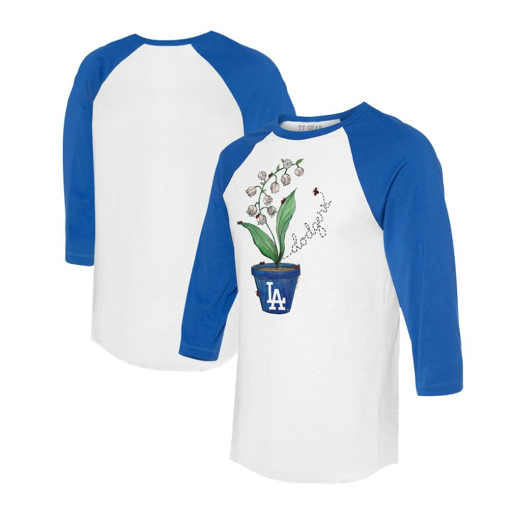 Los Angeles Dodgers Tiny Turnip Unisex Lilies & Ladybugs 3/4-Sleeve Raglan T-Shirt Discount