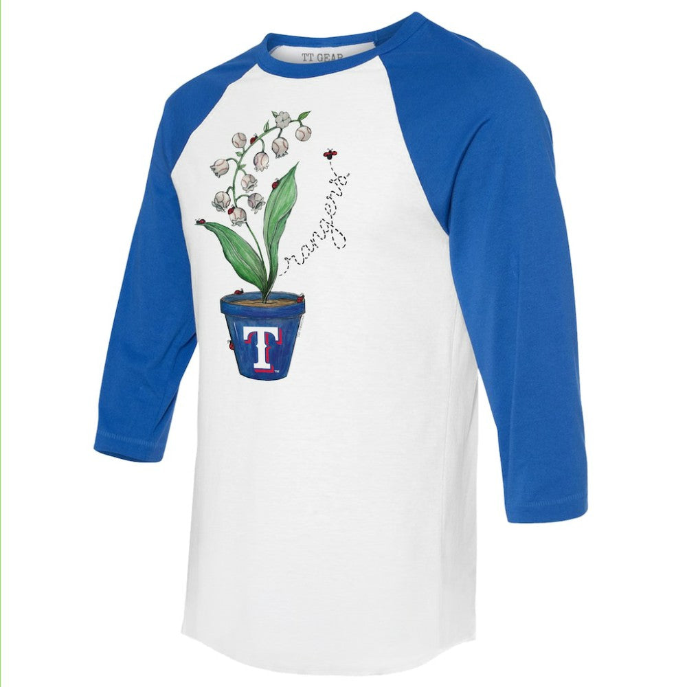 Texas Rangers Tiny Turnip Unisex Lilies & Ladybugs 3/4-Sleeve Raglan T-Shirt Online
