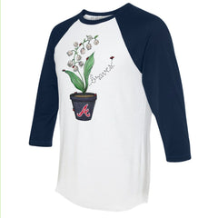 Atlanta Braves Tiny Turnip Unisex Lilies & Ladybugs 3/4-Sleeve Raglan T-Shirt Sale