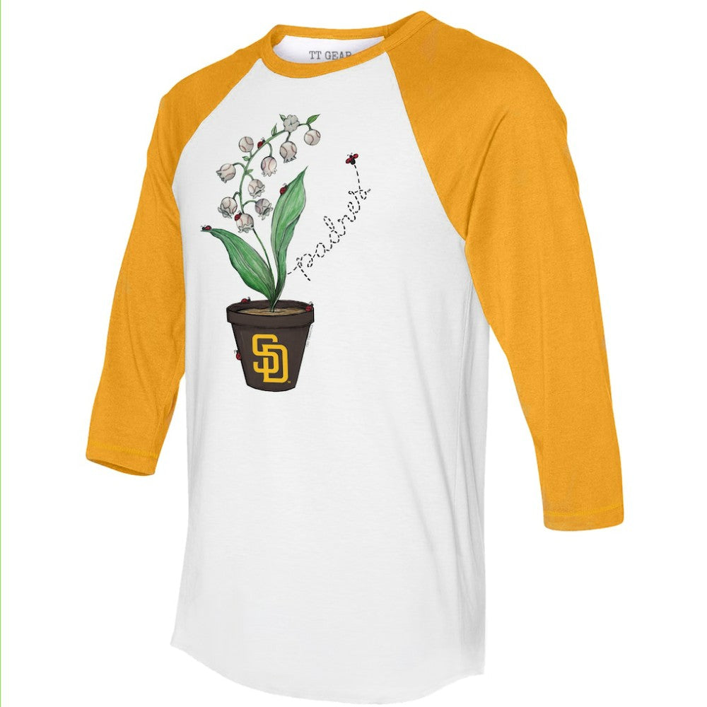 San Diego Padres Tiny Turnip Unisex Lilies & Ladybugs 3/4-Sleeve Raglan T-Shirt Online