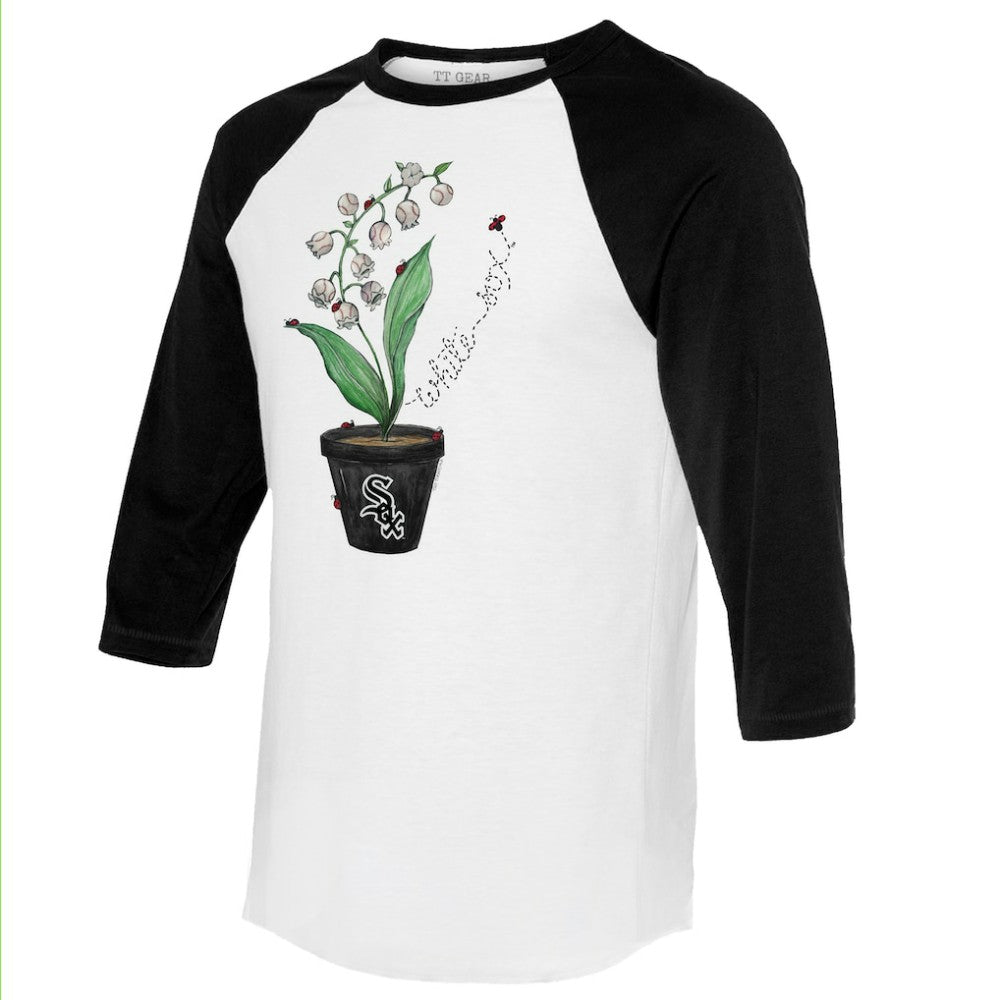 Chicago White Sox Tiny Turnip Unisex Lilies & Ladybugs 3/4-Sleeve Raglan T-Shirt Online