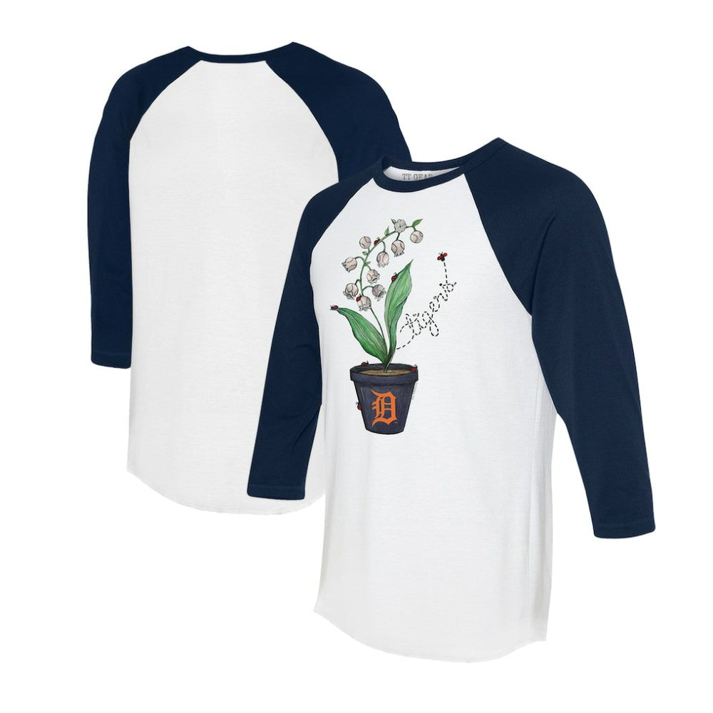 Detroit Tigers Tiny Turnip Unisex Lilies & Ladybugs 3/4-Sleeve Raglan T-Shirt Near Me