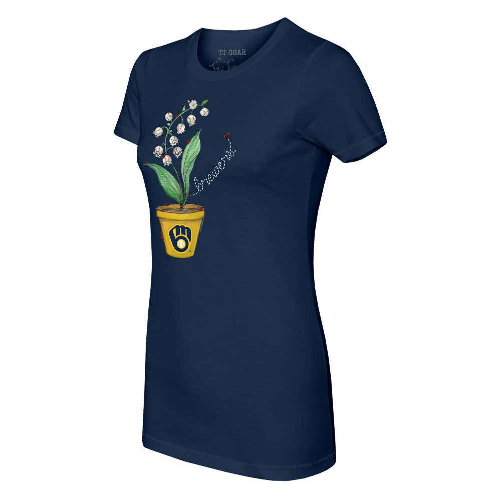 Milwaukee Brewers Tiny Turnip Women's Lilies & Ladybugs T-Shirt Discount