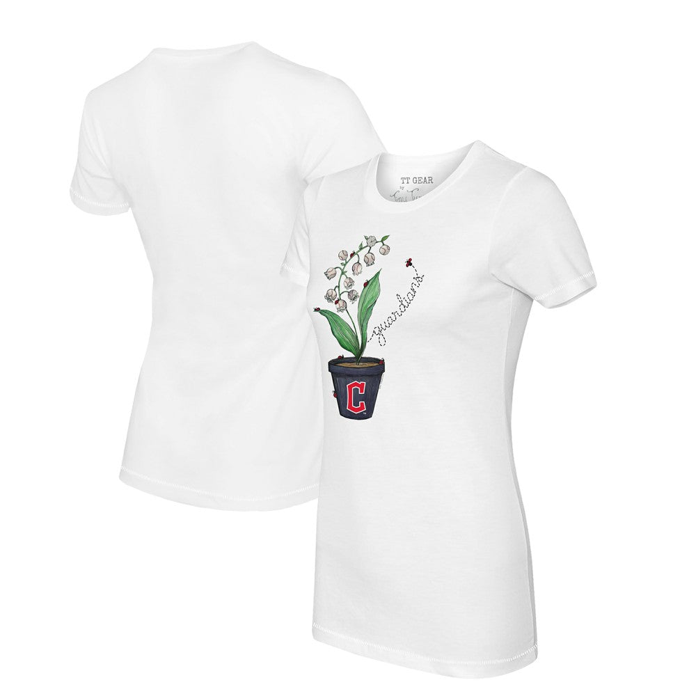 Cleveland Guardians Tiny Turnip Women's Lilies & Ladybugs T-Shirt Outlet
