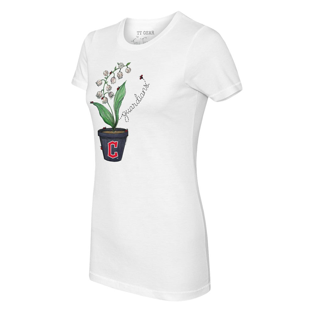 Cleveland Guardians Tiny Turnip Women's Lilies & Ladybugs T-Shirt Outlet