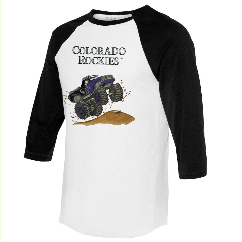 Colorado Rockies Tiny Turnip Unisex Monster Truck 3/4-Sleeve Raglan T-Shirt Online