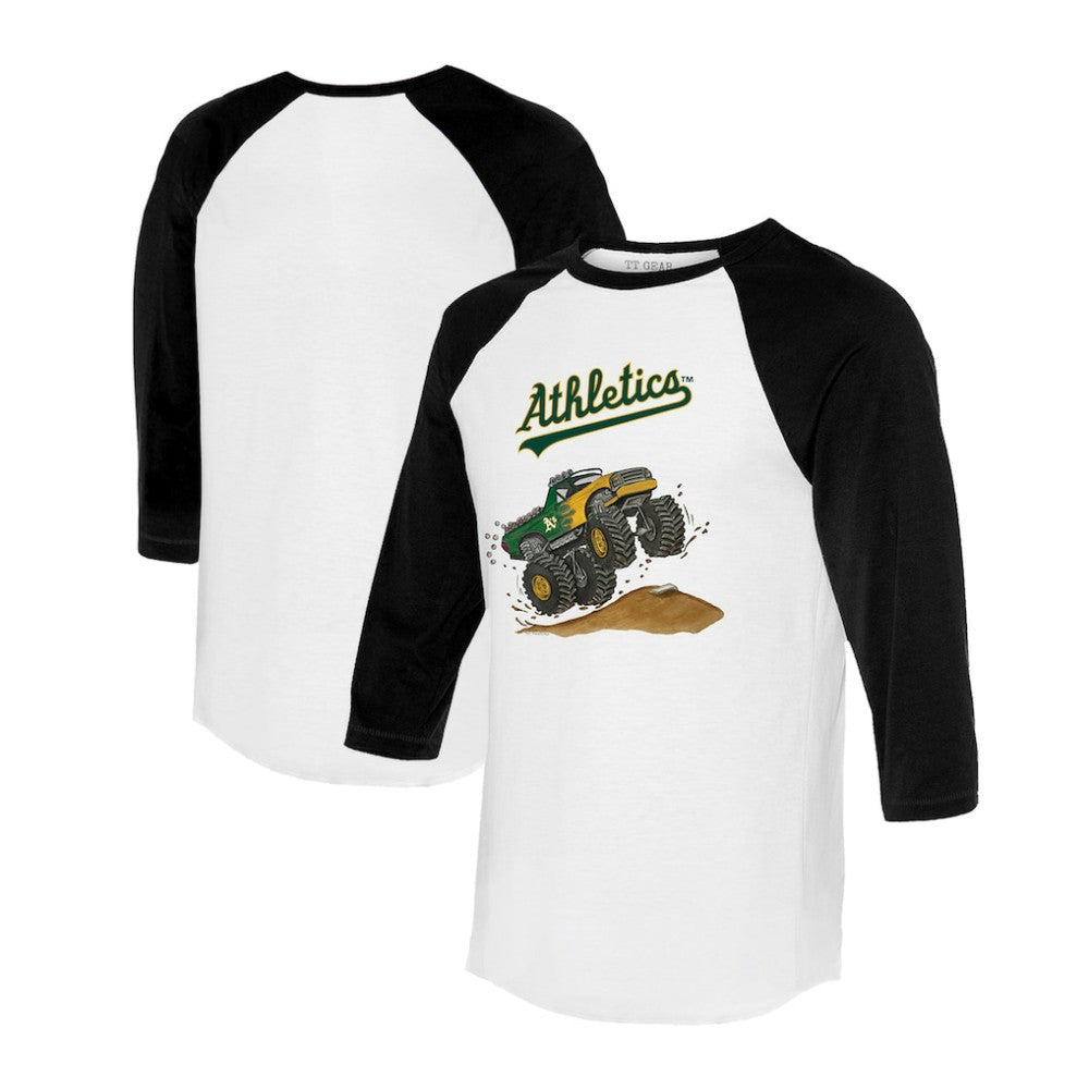 Athletics Tiny Turnip Unisex Monster Truck 3/4-Sleeve Raglan T-Shirt Sale
