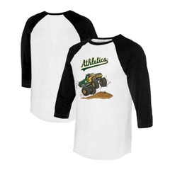 Athletics Tiny Turnip Unisex Monster Truck 3/4-Sleeve Raglan T-Shirt Sale