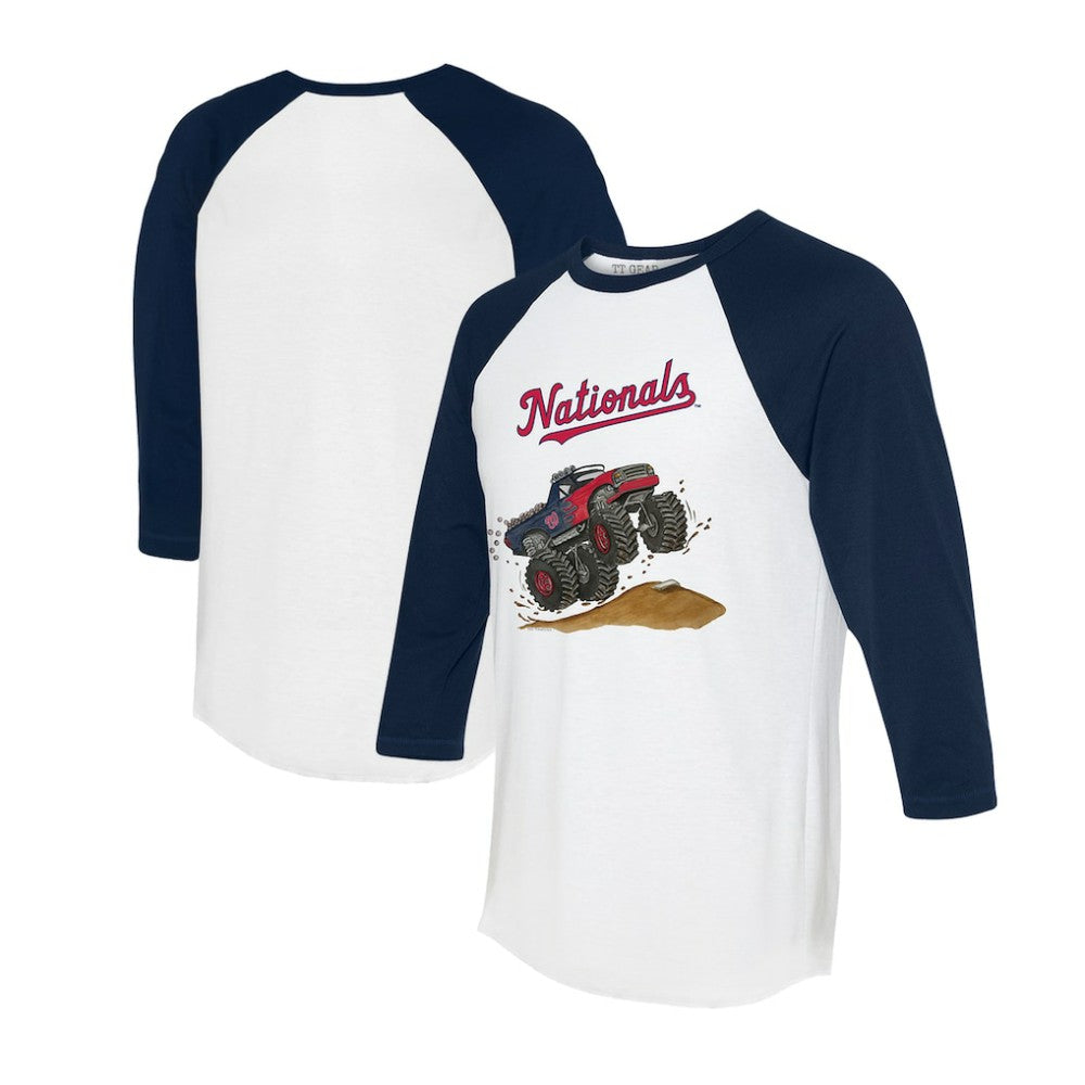 Washington Nationals Tiny Turnip Unisex Monster Truck 3/4-Sleeve Raglan T-Shirt for sale