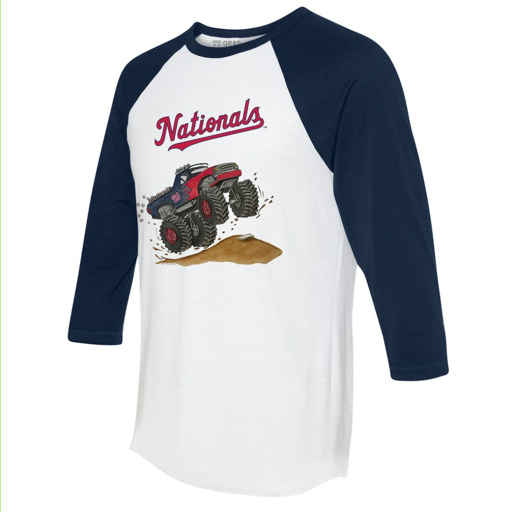Washington Nationals Tiny Turnip Unisex Monster Truck 3/4-Sleeve Raglan T-Shirt for sale