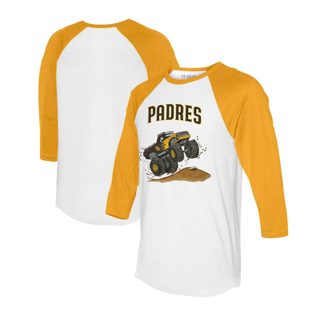San Diego Padres Tiny Turnip Unisex Monster Truck 3/4-Sleeve Raglan T-Shirt Outlet