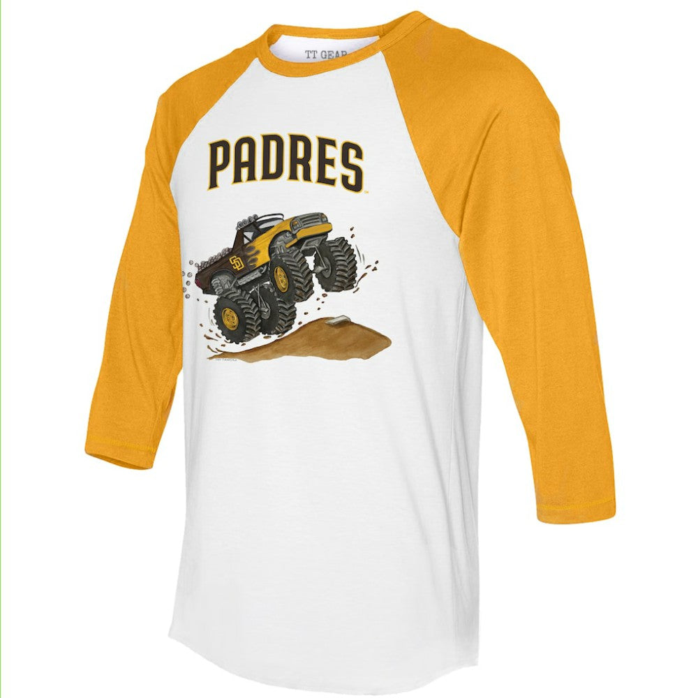 San Diego Padres Tiny Turnip Unisex Monster Truck 3/4-Sleeve Raglan T-Shirt Outlet