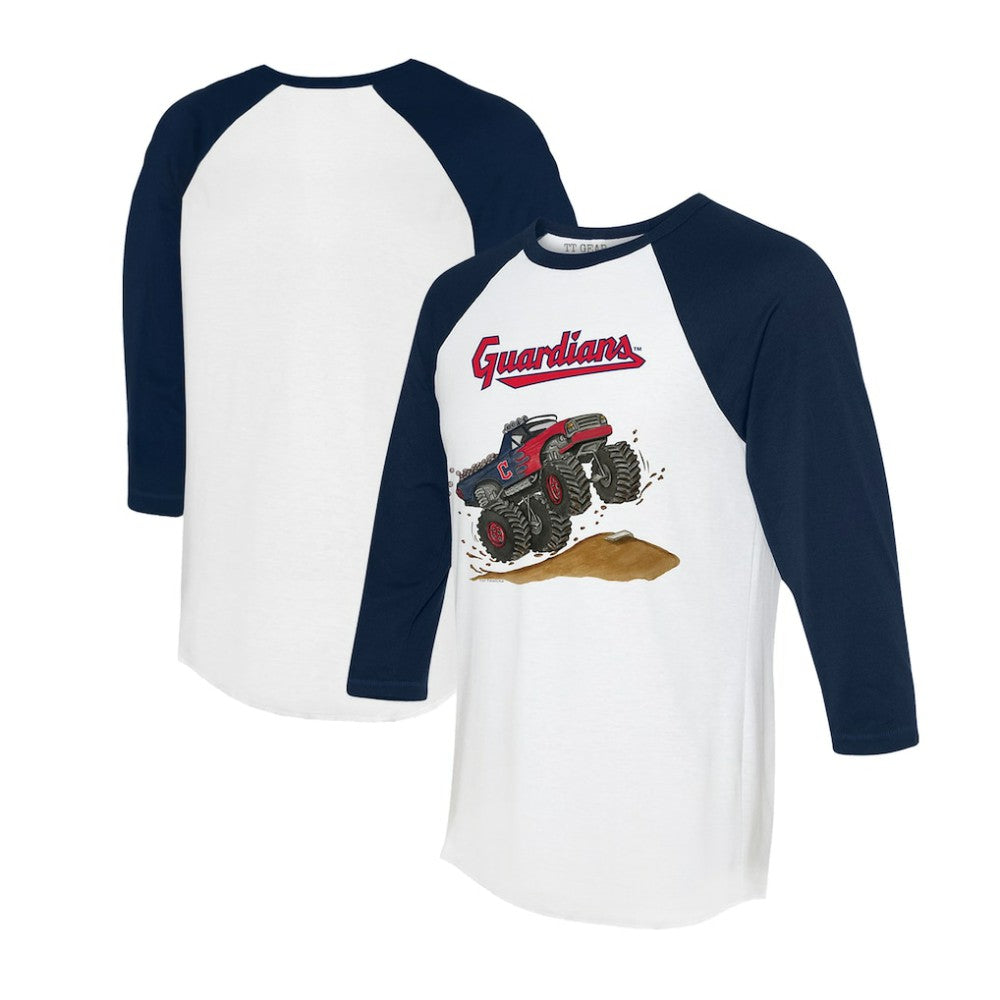 Cleveland Guardians Tiny Turnip Unisex Monster Truck 3/4-Sleeve Raglan T-Shirt Sale