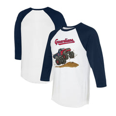 Cleveland Guardians Tiny Turnip Unisex Monster Truck 3/4-Sleeve Raglan T-Shirt Sale