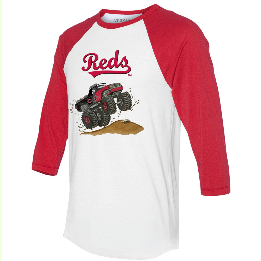Cincinnati Reds Tiny Turnip Unisex Monster Truck 3/4-Sleeve Raglan T-Shirt Sale