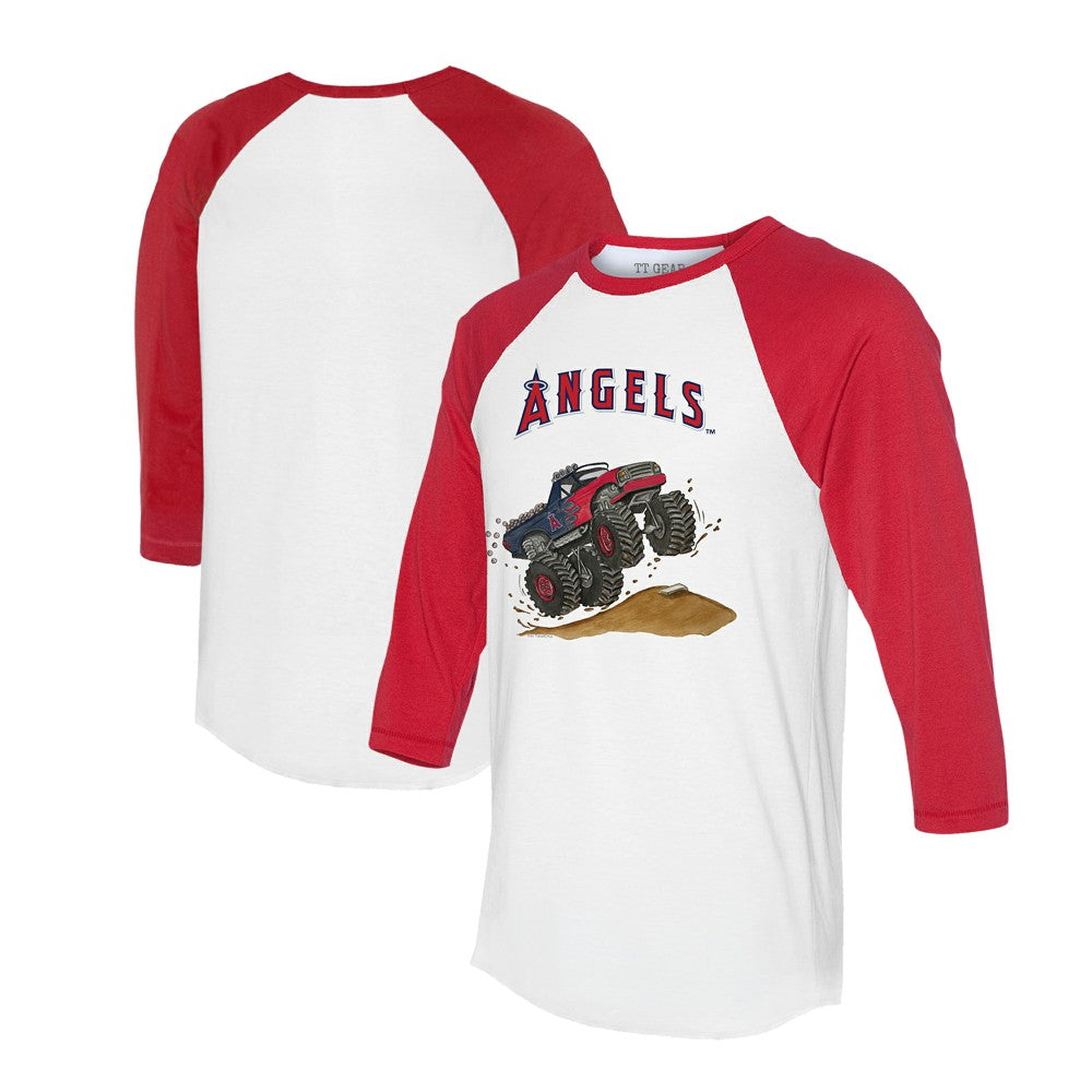 Los Angeles Angels Tiny Turnip Unisex Monster Truck 3/4-Sleeve Raglan T-Shirt for sale