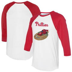 Philadelphia Phillies Tiny Turnip Unisex Race Car 3/4-Sleeve Raglan T-Shirt Discount