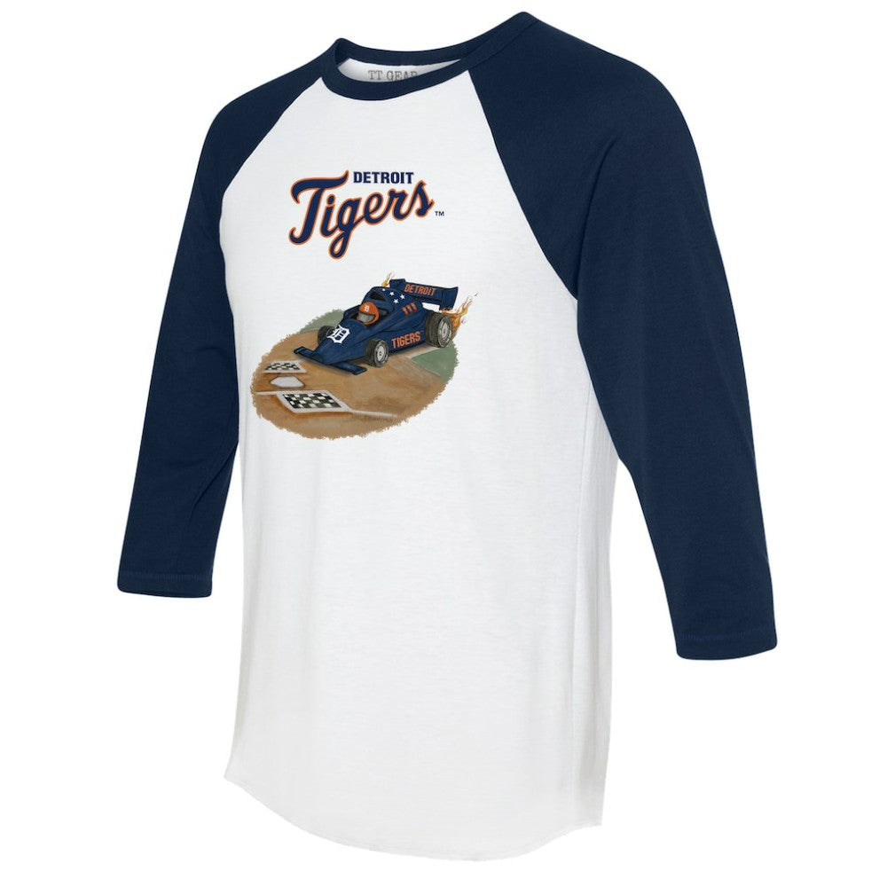 Detroit Tigers Tiny Turnip Unisex Race Car 3/4-Sleeve Raglan T-Shirt Sale